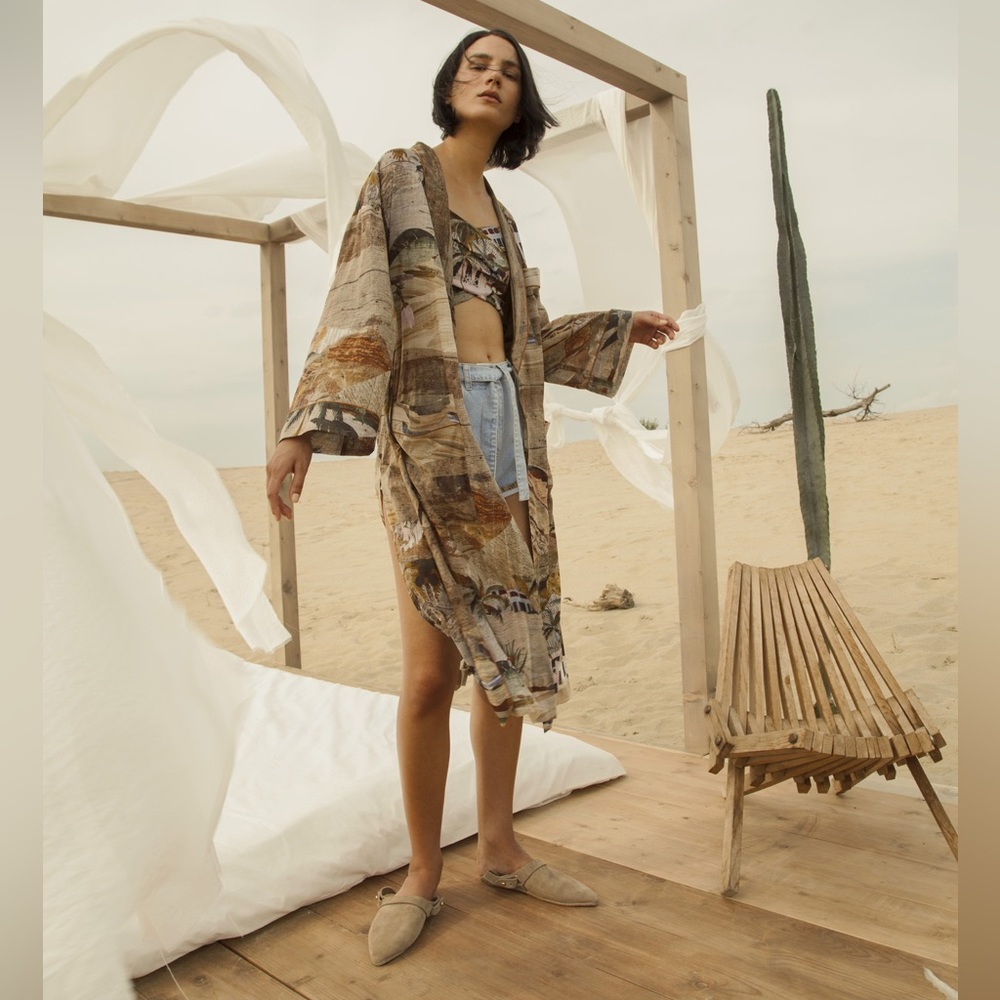 Nanushka Kimono Story Print